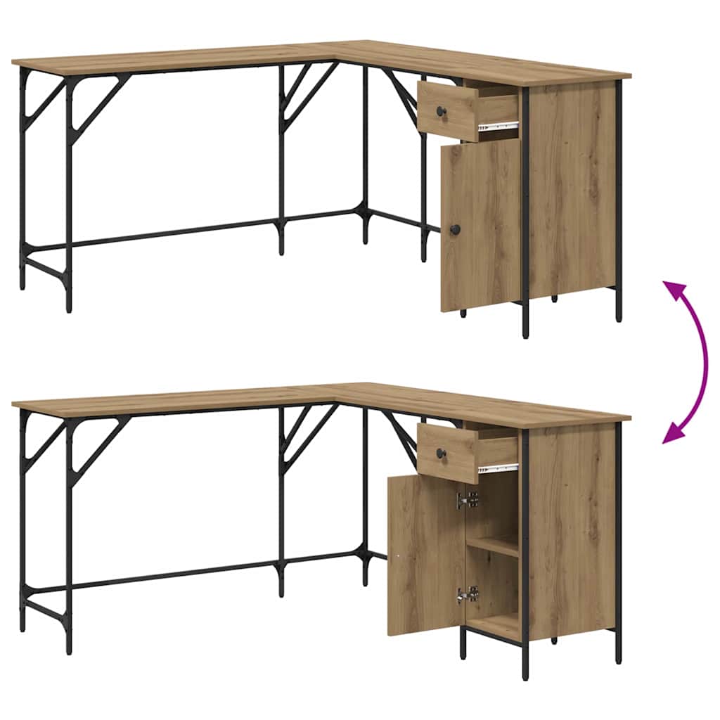 Artisan Oak Desk 141 x 141 x 75 cm Particleboard