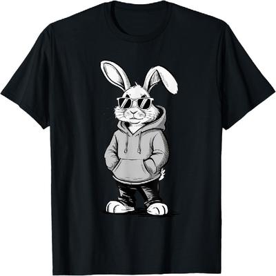 Bunny Face With Sunglasses Easter Day for Boys Men Kids T-Shirt