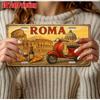 Printing, , Vintage Metal License Plate, Outdoor Wall Art , Number ROMA Aluminum Sign with and Wine, for Home, Bar, Cafe, Gar