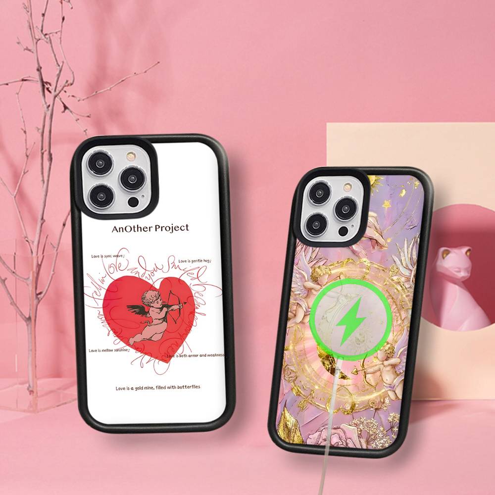Middle Ages Retro Cupid Angel For Magsafe Magnetic Wireless Phone Case For IPhone 17 Pro 16 15 14 Plus 13 12 11 Pro Max