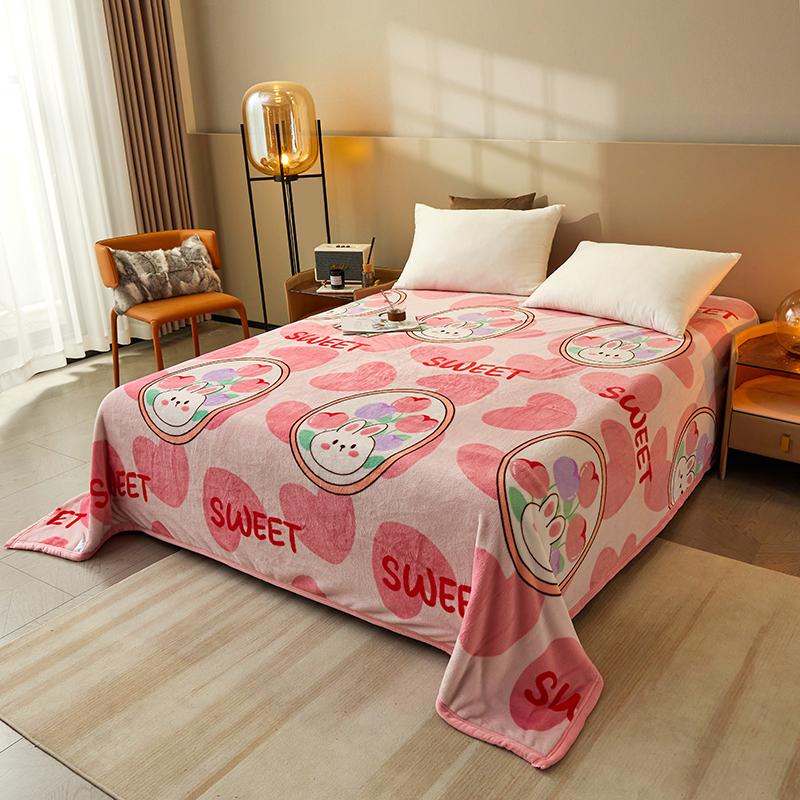 1pc Comfortable Printed Blanket Soft&cozy&machine Washable Velvet Plush All-season Multipurpose Nap Blanket for Office and Sofa(Excluding pillowcases)