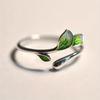 Douyin Open Ring, Creative Enamel Branch Glue Women's Ring, Literary and Fresh Trend Jewelry