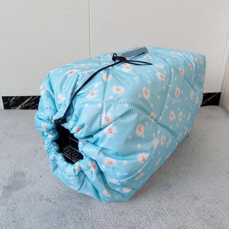 

Thickened Insulated Pet Carrier Cover Windproof Quilted Cover Cat Dog Carriers Travel Bag Protector with Drawstring Closure Suitable 48X32X30cm синий
