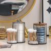 Makeup Pad Storage Holder with Lid Waterproof Cotton Swab Organizer Durable Plastic Bathroom Canister for Countertop Vanity Storage