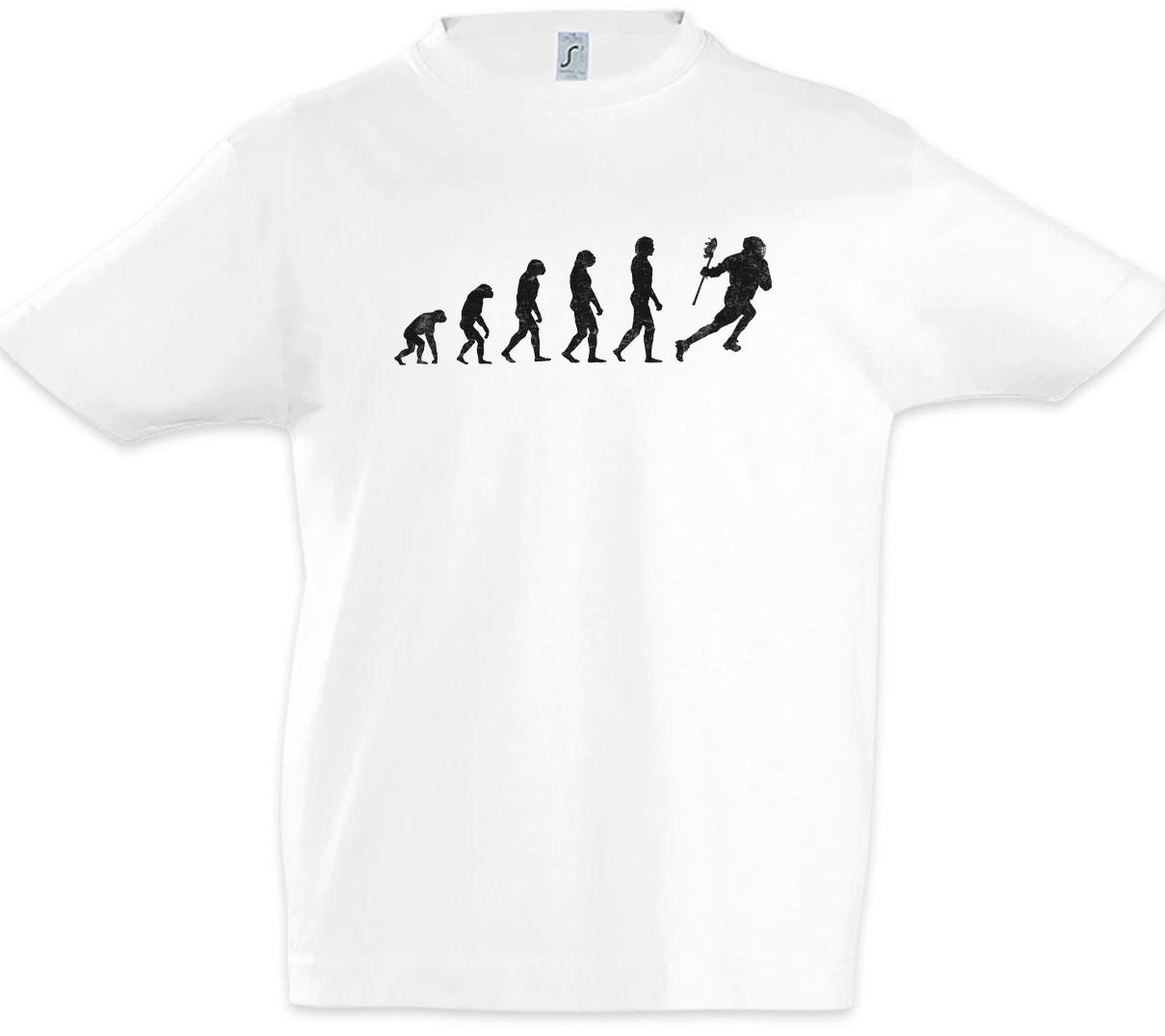 Lacrosse Evolution Boys kids boys T-Shirt Player Fun Coach Training Charles Darwin Game 130