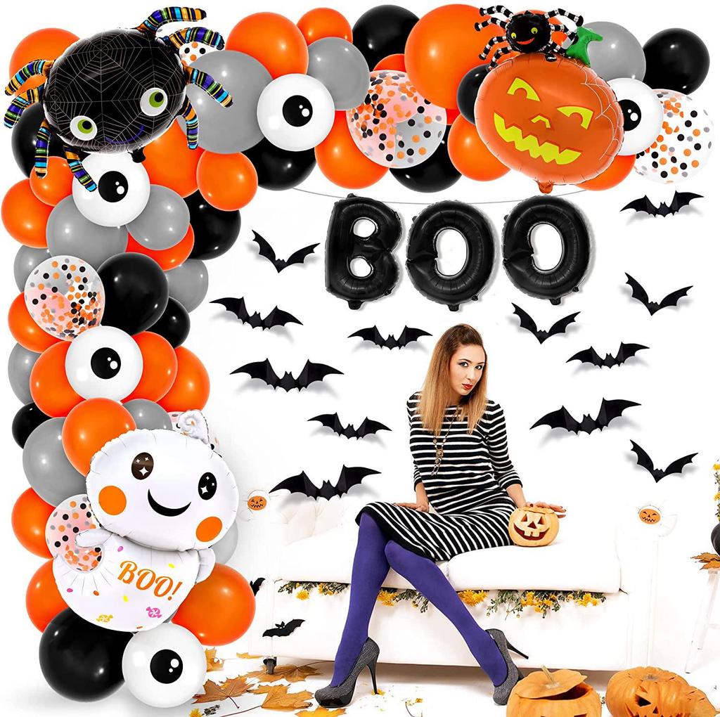 Cross-Border Halloween Balloon Set: Pumpkin & Ghost Foil Decorations for Party Celebrations