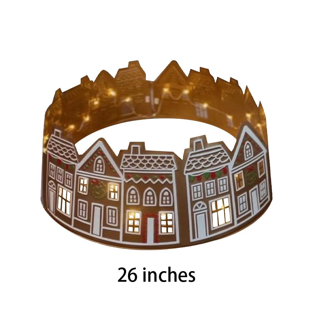 

26/28 дюймов светодиодный рождественский елочный воротник из ПВХ домик для рождественской елки юбка основание подставка 2025 украшения для новогодней вечеринки