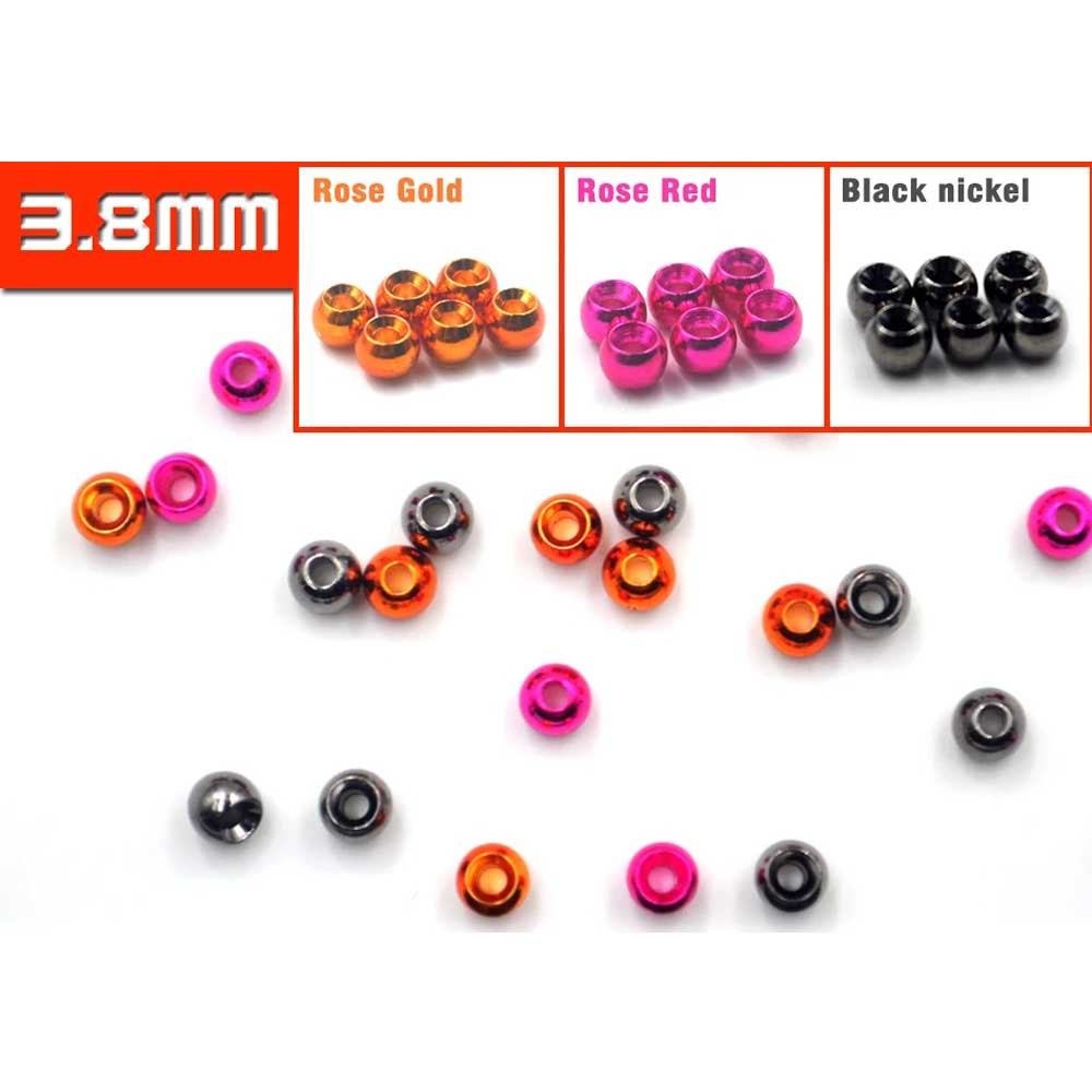 MNFT 20Pcs Brass Fly Tying Bead Beads Fly Fishing Materials Size 2mm 2.4mm 2.8mm 3.2mm 3.4mm 3.8mm