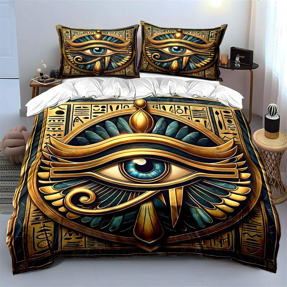 Golden Eye of Horus. Bedding sets Duvet cover sets Duvet covers Pillowcases(1 * Duvet Cover 2 * Pillowcases without duvet insert)