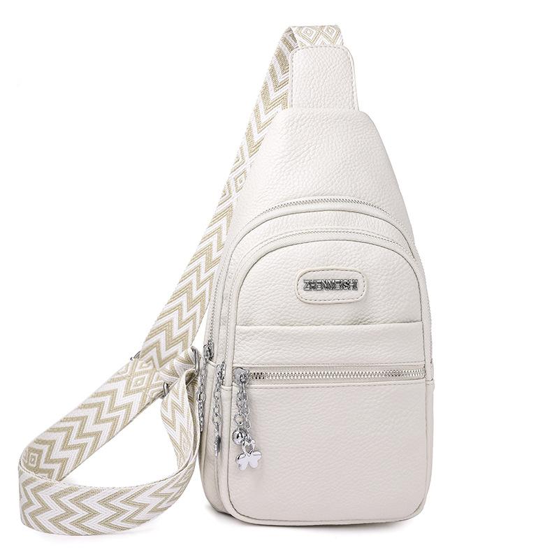 PU Soft Shoulder Crossbody Chest Bag Simple Design