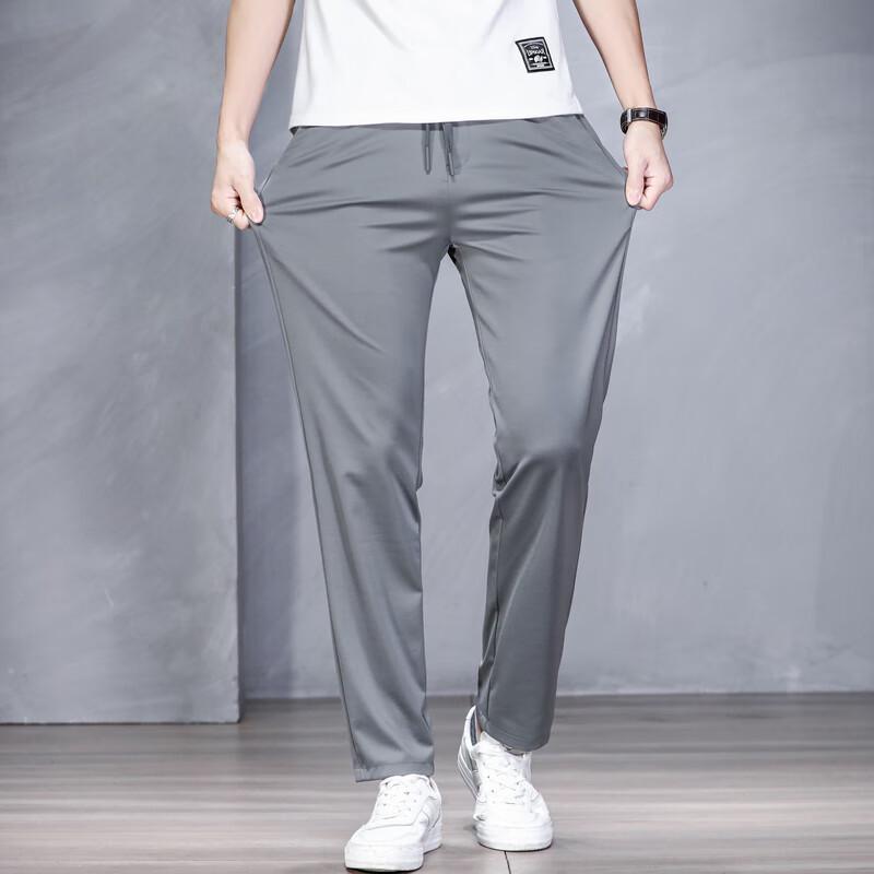 Men's Casual Quick-Dry Drawstring Straight-Leg Pants