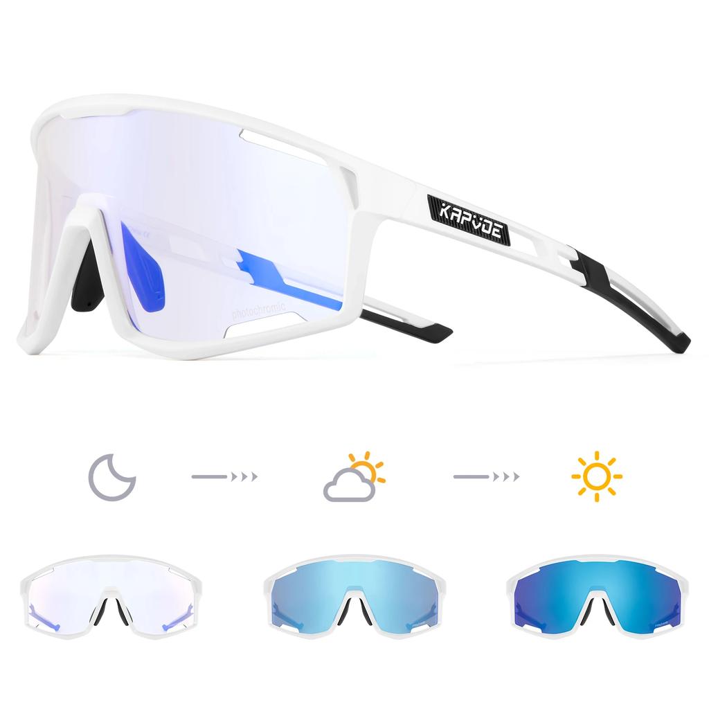 Kapvoe Photochromic Cycling Glasses Sunglasses for Men's Cycle Sun Glasses MTB UV400 Goggles Woman Road Bike Bicycle Eyewear