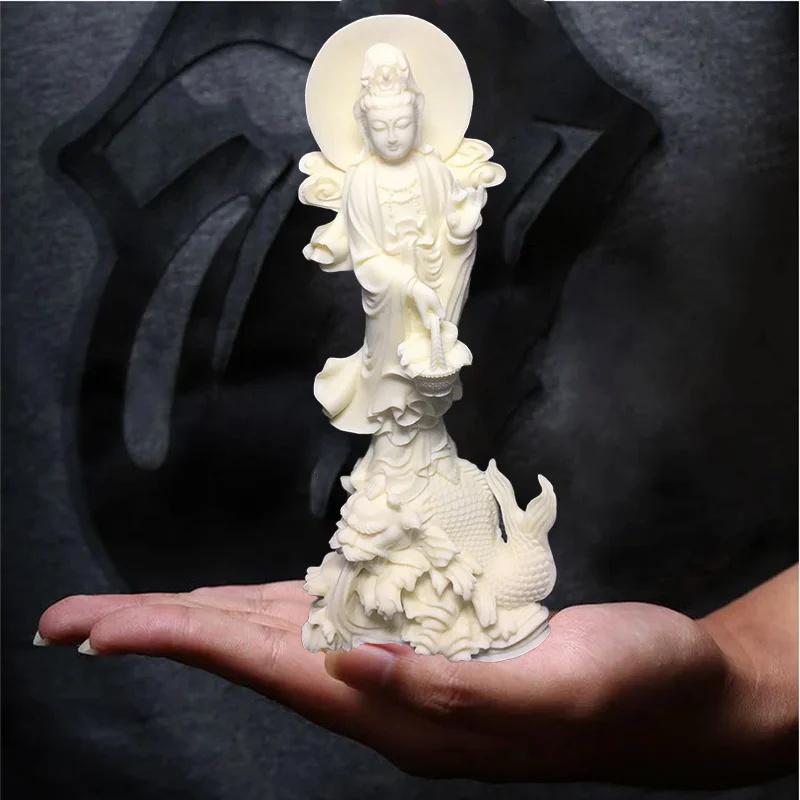 Dragon Fish Guanyin Bodhisattva  Characters Statue  Chinese Buddha Home Room Office Feng Shui Decorative Statue