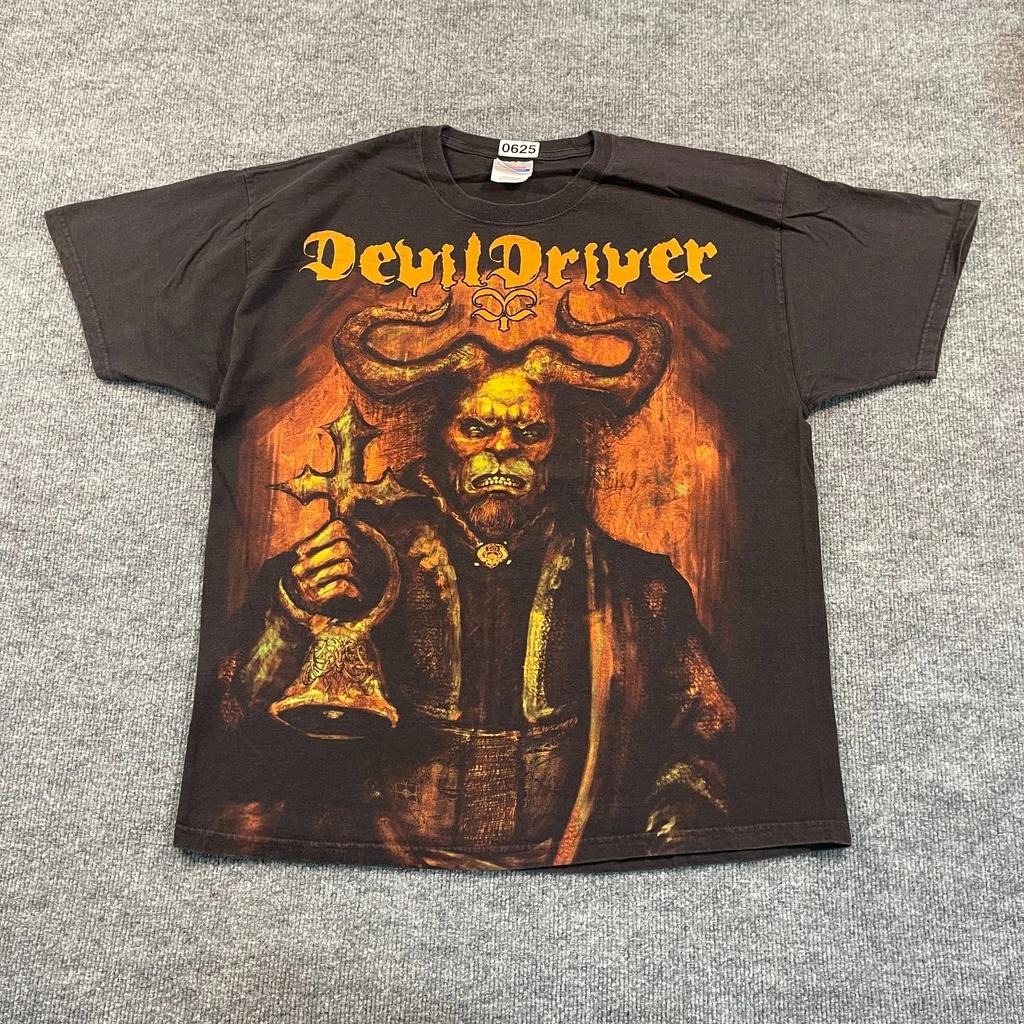 Vintage Y2K DevilDriver Death Metal Band Shirt Large 22x27 Enter-The-Unknown