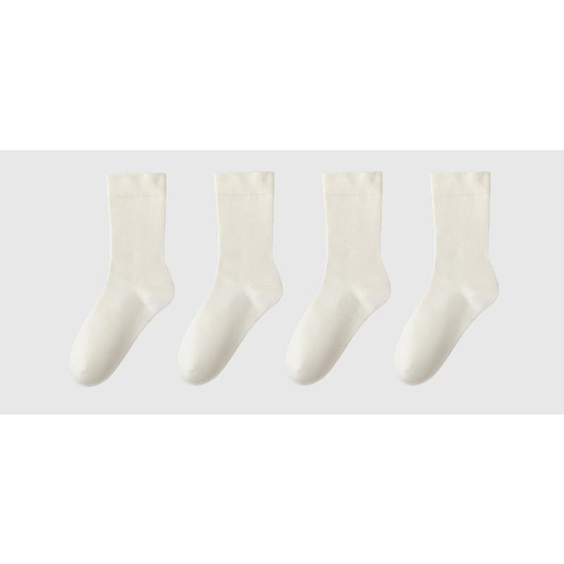 

4 Pairs of Boneless Socks, Women s Mid-calf Socks, Cotton Socks, Antibacterial Postpartum Socks, Solid-colored Long Calf Socks, and Versatile Socks 4 pairs молоко, білий колір