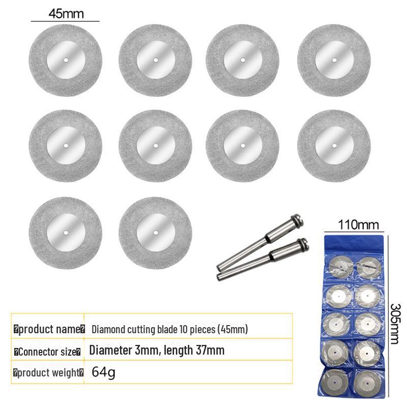 

Гальванизированные алмазные отрезные диски и шлифовальные лезвия для нефрита и металла 45mm without holes (10 pieces + 2 rods)