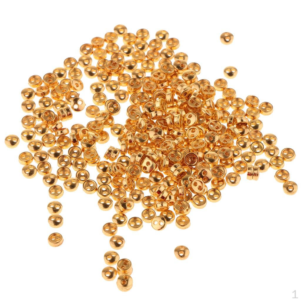 300 Pcs Mini Metal Sewing Round Buttons Button For Dolls