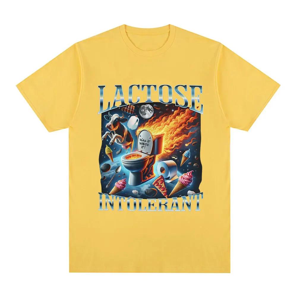 Lactose Intolerant Funny Meme Graphic T Shirt WoFashion Vintage T-shirt Casual Cotton Short Sleeve Oversized T-shirts
