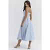 Vestido de Verão Solto com Suspensório Moda Novo Elegante Feminino Sem Mangas Decotado Linha A Vestidos de Festa Simples Cor Sólida Roupas Femininas