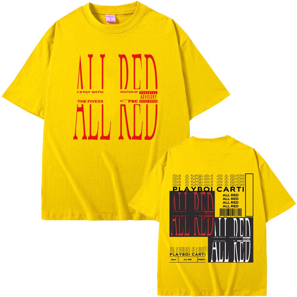 Rapper Playboi Carti Celé červené album Grafické tričko Opium 2024 Pop Out Whole Lotta Red Tričko Pánské Dámské Módní Hip Hop Trička