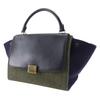 CELINE Trapeze Handbag Black / grey felt/Calfskin Women Used