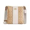 Rowan 21 Top Zip Closure Coated Canvas and Leather Shoulder Crossbody Bag Small Women's Light Khaki