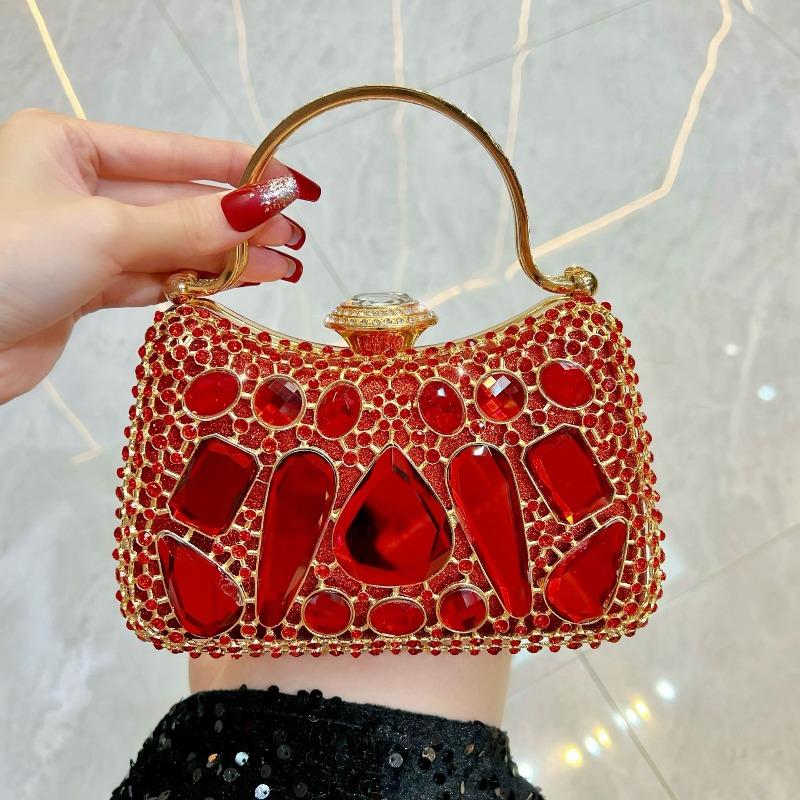 Hand-held Bag - Exquisite Dinner Bag - French-style Diamond-studded Handbag - Women's Bag