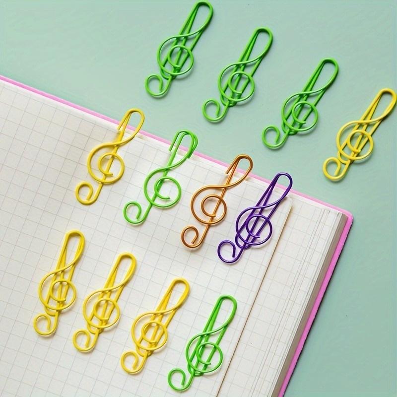10pc Colorful Musical Note Shape Paper Clips,Document Organizer Paper Clips,Bookmark Stationery School Office Supply Clip Holder