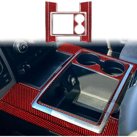 Red Carbon Fiber Dashboard trument Speedometer Tachometer Frame Panel Cover Car Interior Compatible with Dodge Ram 1500/2500/3500 2013 2014 2015 2016