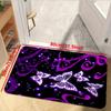 1 buc Covoare de bucătărie anti-oboseală cu imprimeu mov cu fluturi impermeabile, anti-alunecare, covoraș de bucătărie, cu perne groase, covoraș de bucătărie rezistent, confortabil, în picioare
