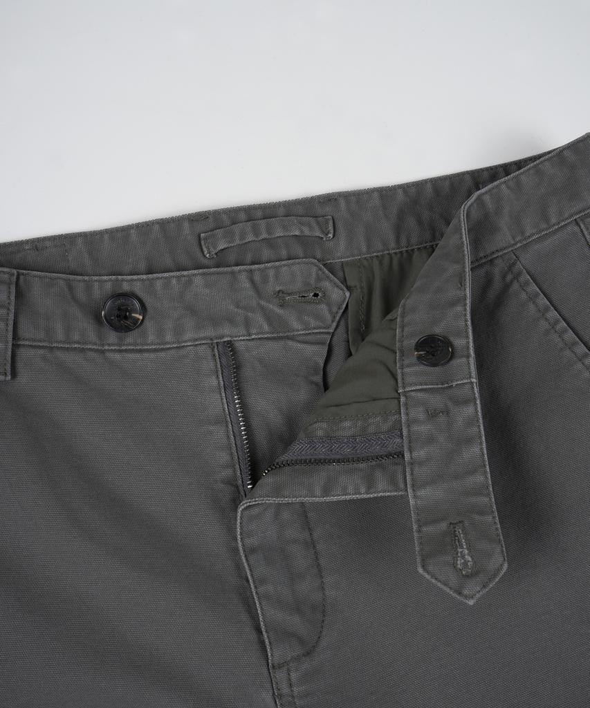 BIRBANTE Garment-Washed Spandex Chino Pants - Gray