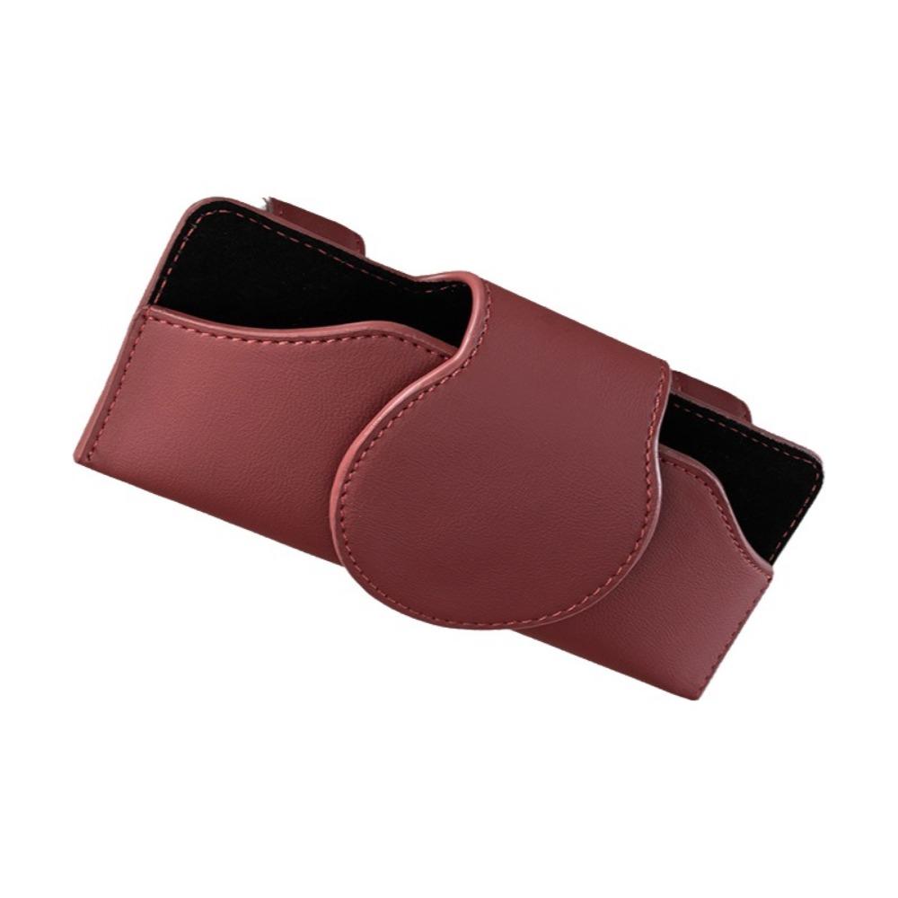 

Eyeglass Case Car Sunglasses Holder Anti-Scratch Sun Visor Storage Box Car Interior Accessories темно-червоний колір