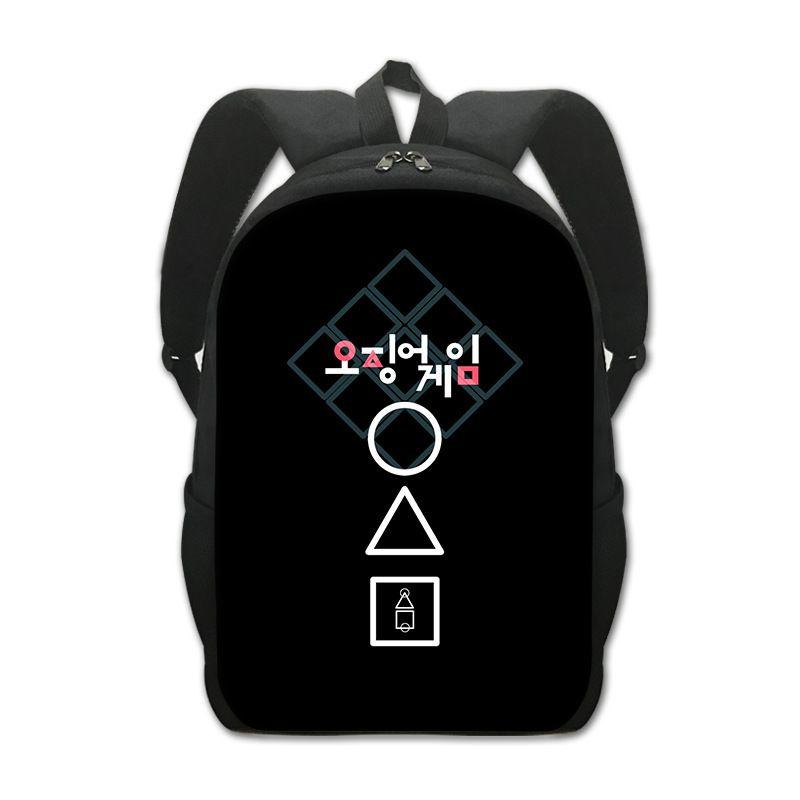 Squid Game Backpack Cartoon Schoolbag For Kids With Adjustable Shoulder Straps