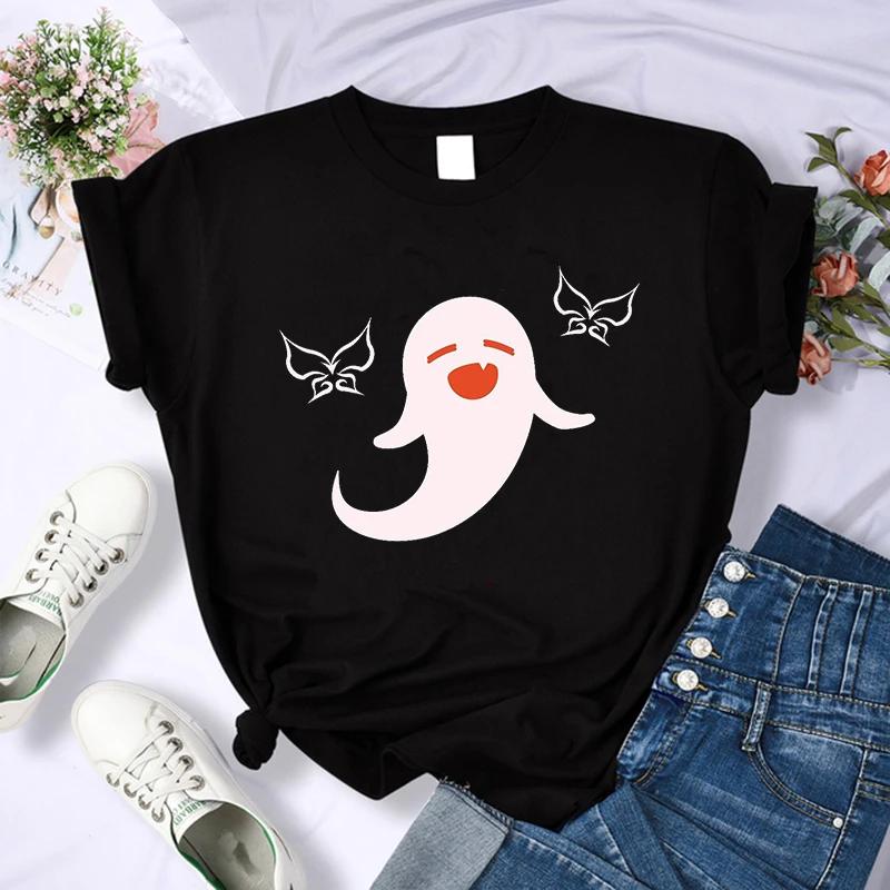 Y2k Female Genshin Impact T Shirt Kawaii Hu Tao Graphic Tees Xiao Kaedehara Kazuha Tshirt 90S Tops Harajuku Tshirt Women