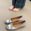 French Gentle Soft-soled Single Shoes Fairy Shoes Spring and Summer Retro Evening Breeze Bow Ladyshoes Flat Shoes Ballet Shoes
