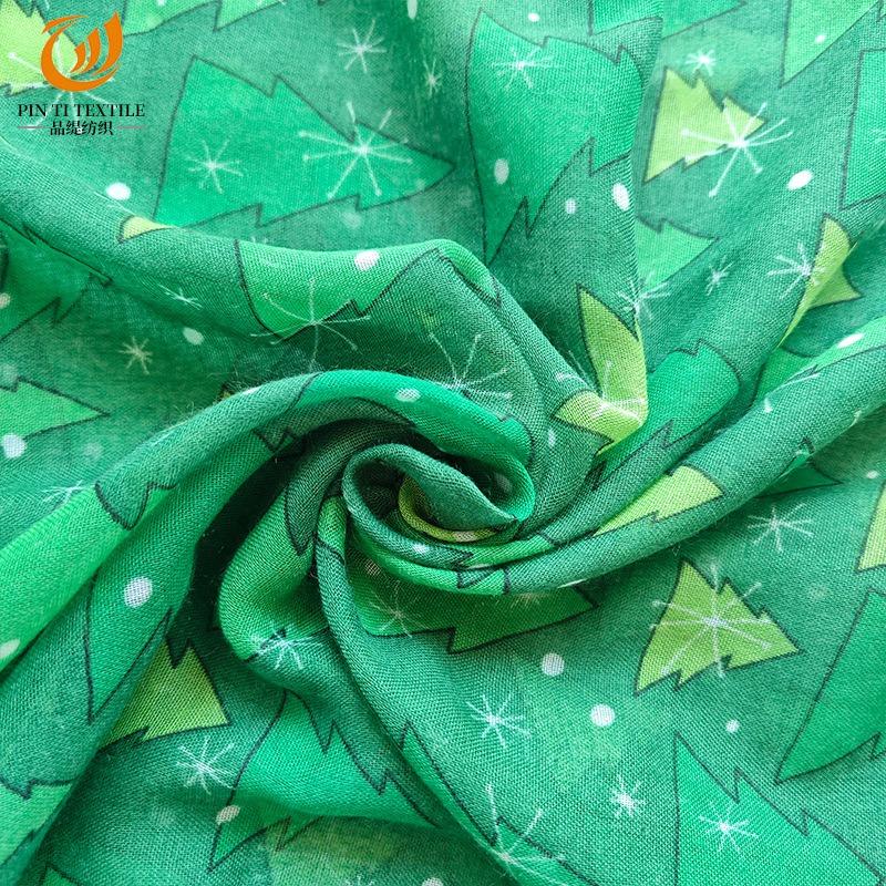 New Christmas Scarf Green Christmas Tree Flower Bali Yarn Long Scarf Fashion Versatile Scarf Long Shawl