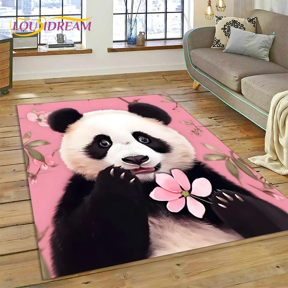 Cartoon Cute Panda Dream Animal 3D Rug Carpet for Living Room Bedroom Decor,Floor Mat Non-slip Decoration for Sofa Doormat Gift