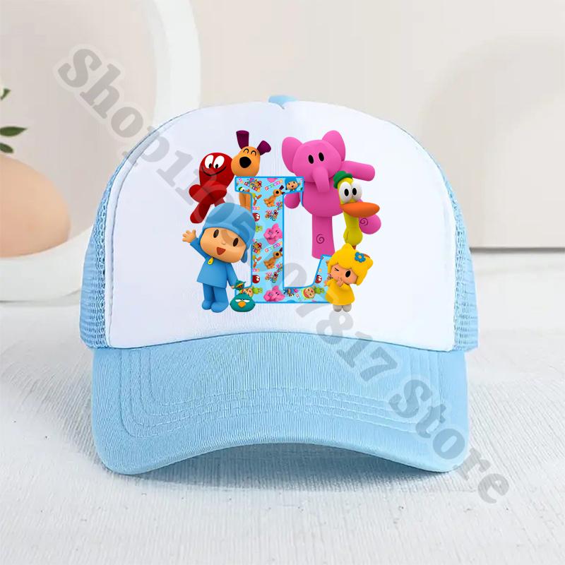 Kids Cartoon Cute Caps Summer Casual Sunbonnet Pocoyoed Anime Printed Baseball Cap for Boy Girl Children Hat Birthday Gifts