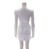 GRAXIA Hostess Mini Peplum Hostess Long Plunging Size M Dress, Dress, Dress, Dress, Sleeves, Neck, Stretch, Women's, White,