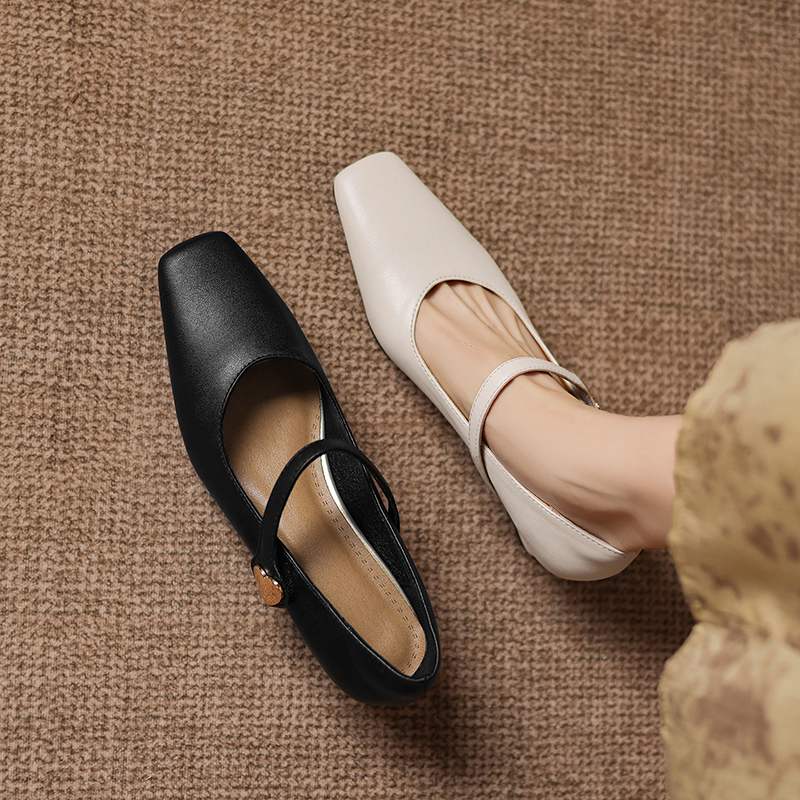 Krazing Pot Microfiber Square Toe Thick Med Heels Spring Summer Shoes Big Size 43 concise style Women Office Lady Pumps