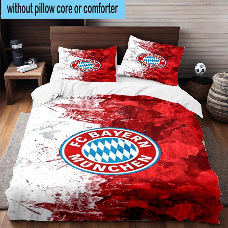 Set Biancheria da Letto Stampato FC Bayern München 3 Pezzi Copripiumino Chiusura Include 1 Copripiumino e 2 Federe Set Biancheria da Letto Decorazioni per la Casa Regali