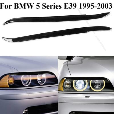 2PCS Car Headlight Eyelid Eyebrow Trim Car Headlight Eyelid For BMW 5 Series E39 1995-2003 Plastic Headlight Eyelids