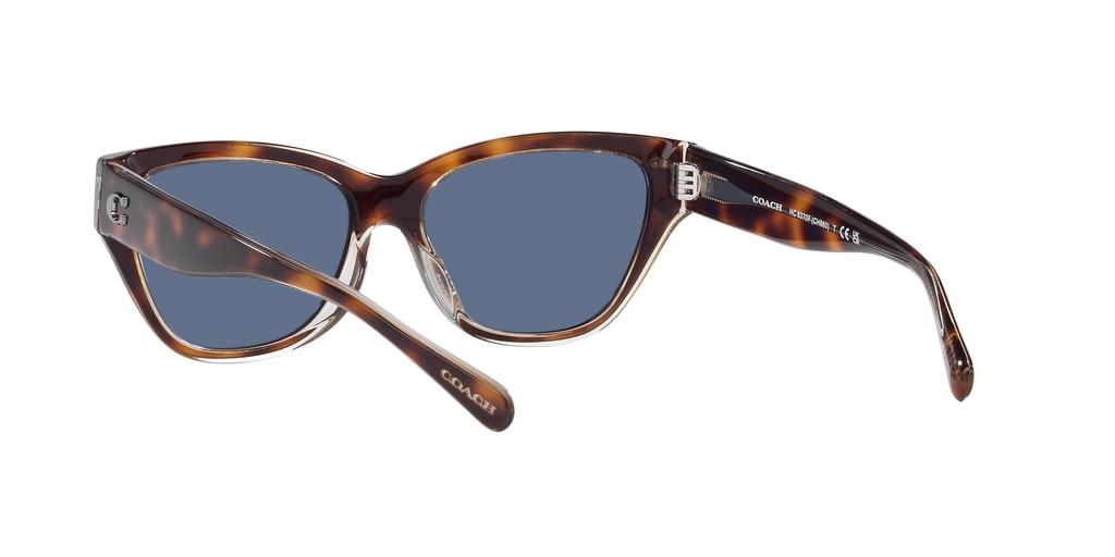 Sonnenbrille HC8370F CH660 BEIGE SOLID Glas 56 [Coach] SCHILDPATT/TRANSPARENT Gestell/BLAU