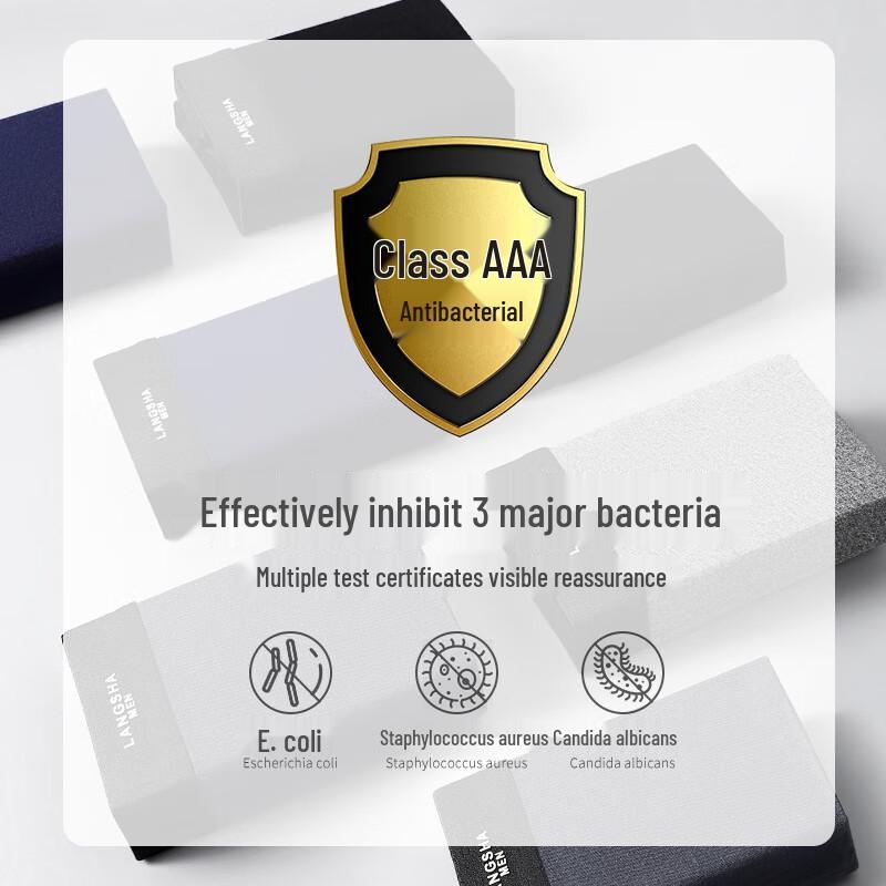 Langsha Men's Combed Cotton Boxer Briefs 4-Pack