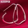 925 Sterling Silver Heart 29x37mm Hoop Earrings Jewelry