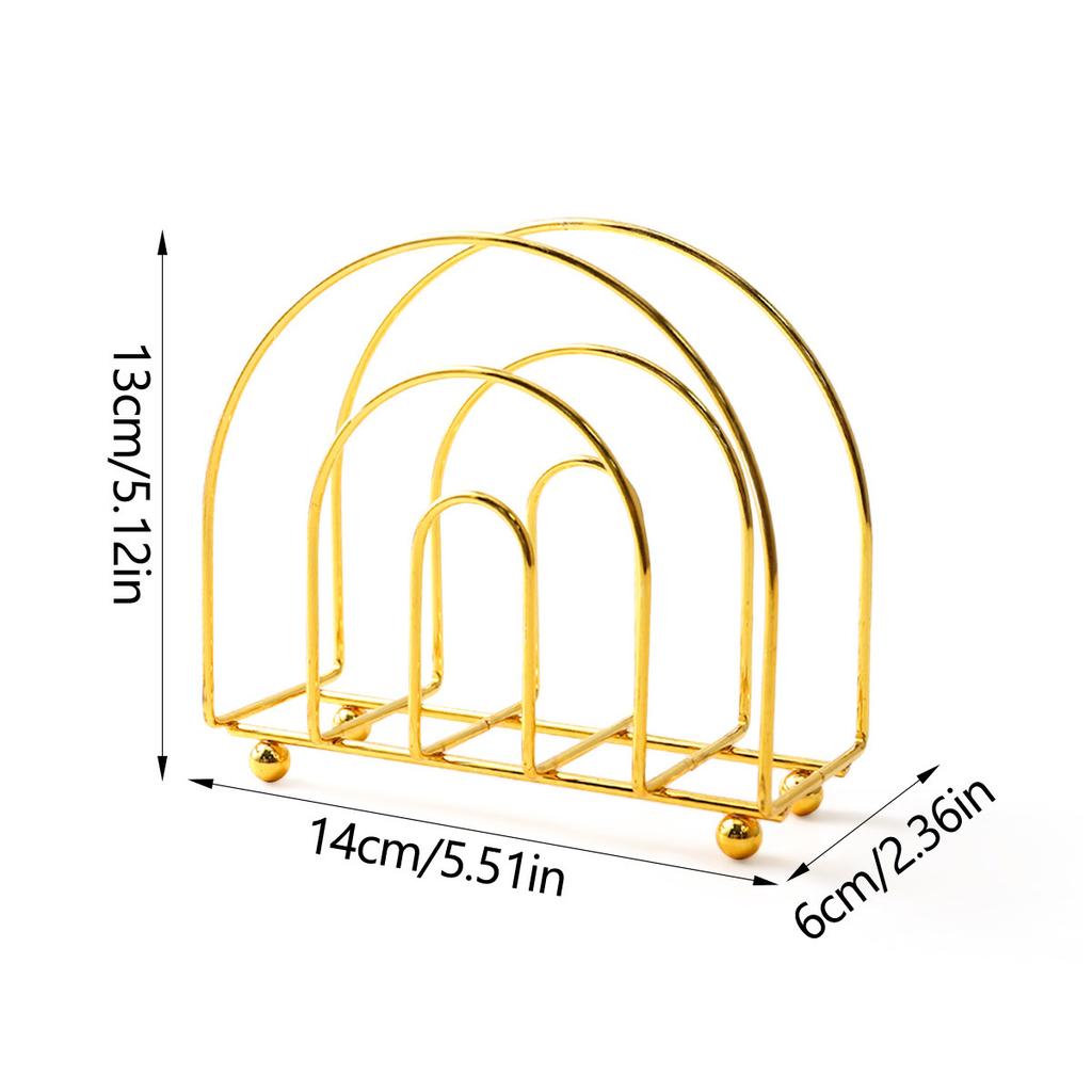 Golden napkin holder, iron tissue holder, three-dimensional hollow tissue box, restaurant square tissue paper storage rack