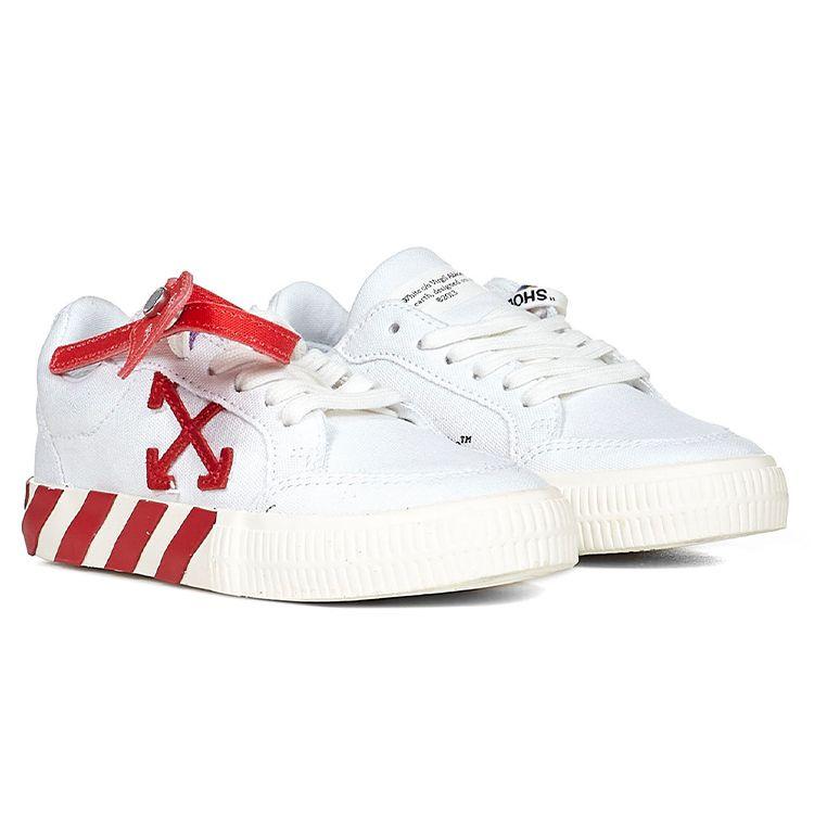 OFF-WHITE Vulc Low White Red (Kids) Kids Sneakers OGIA001F21FAB0010125