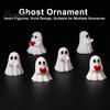 Halloween Harz Ornamente 3 Stück Mini Geister Figuren für Dekorationen, Mittelfinger und Süßigkeitentüten Füller Herz Gestufte Tabletts Tischplatten Regale
