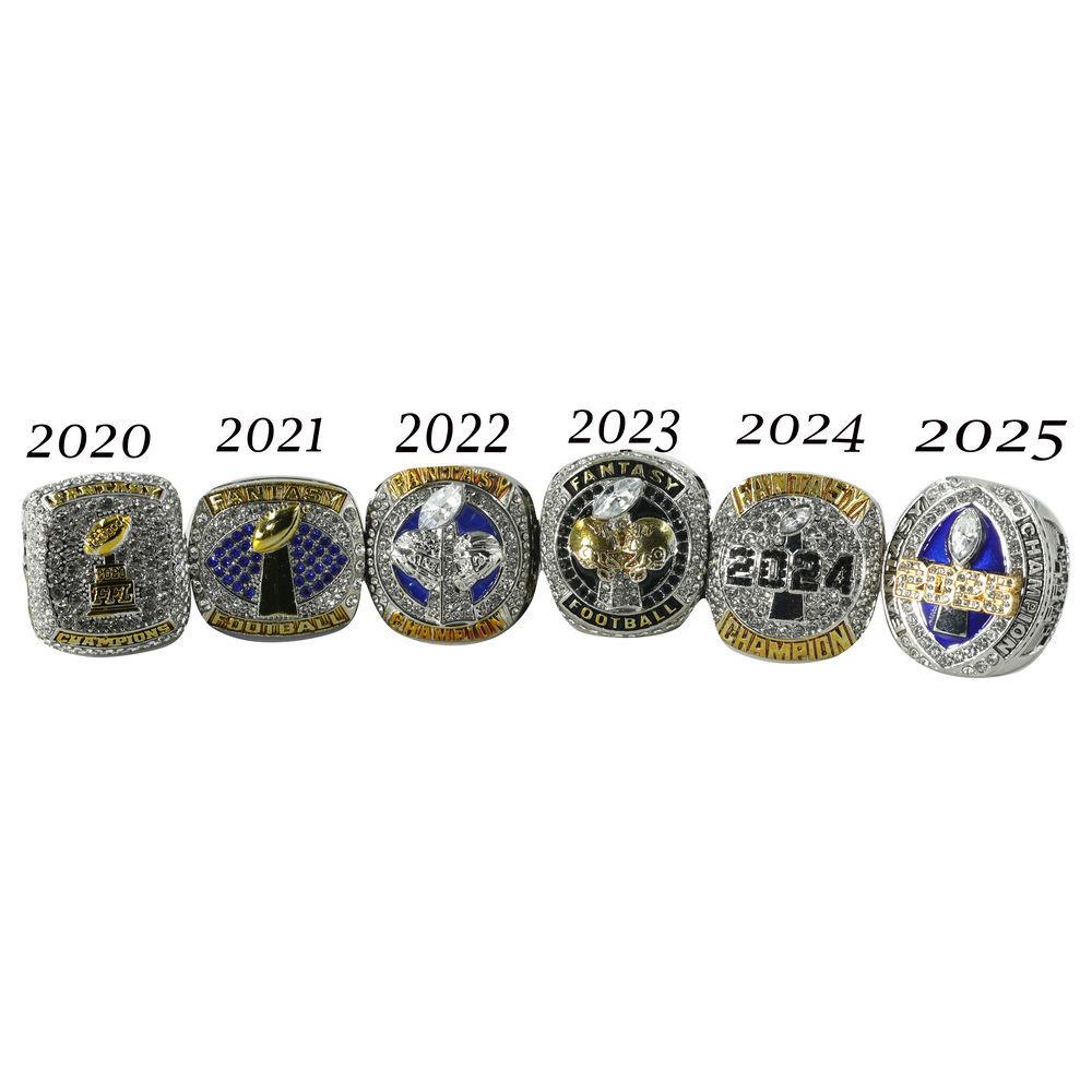 Набор колец чемпиона FFL по фэнтези-футболу (2020-2025), Набор из 6 предметов Size 11