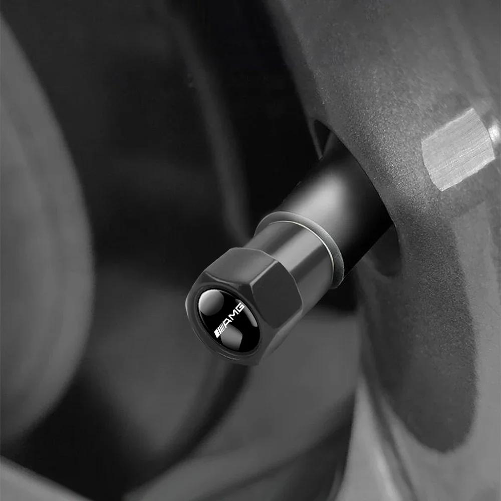 2025 Hot For Benz 4pcs Car Wheel Tire Valve Caps Stem Case With Logo Auto Styling For Mercedes benz W204 W205 Amg Smart Fortwo 4